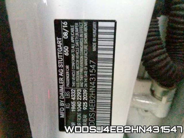 WDDSJ4EB2HN431547 фото 2