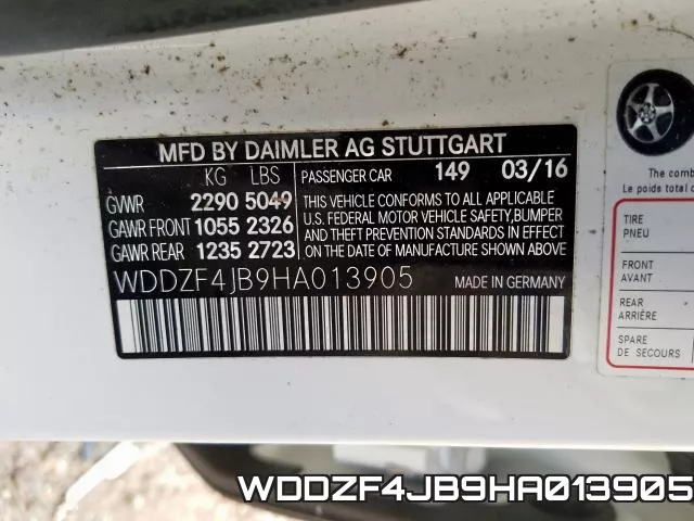 WDDZF4JB9HA013905 фото 2