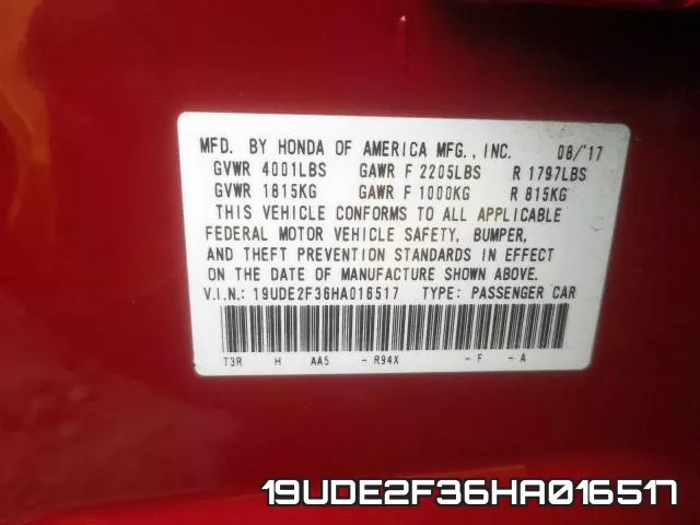 19UDE2F36HA016517 фото 2