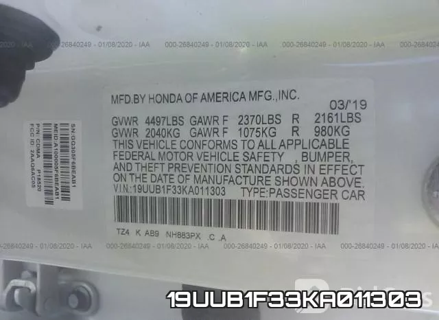 19UUB1F33KA011303 фото 10