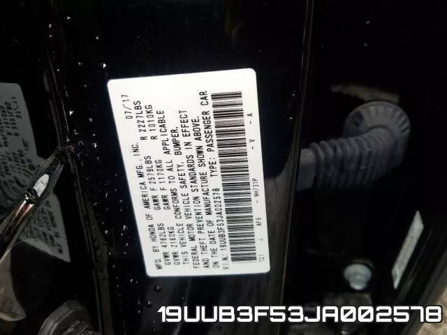 19UUB3F53JA002578 фото 2