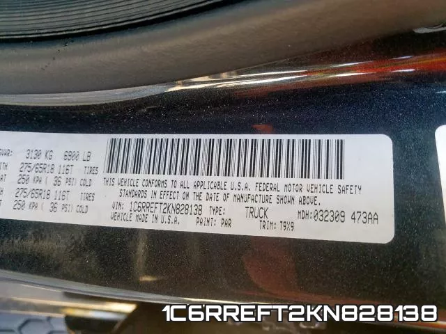 1C6RREFT2KN828138 фото 2
