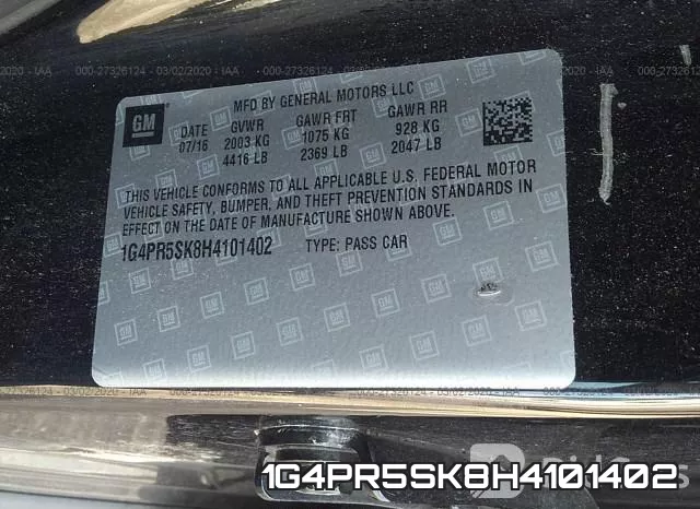 1G4PR5SK8H4101402 фото 10