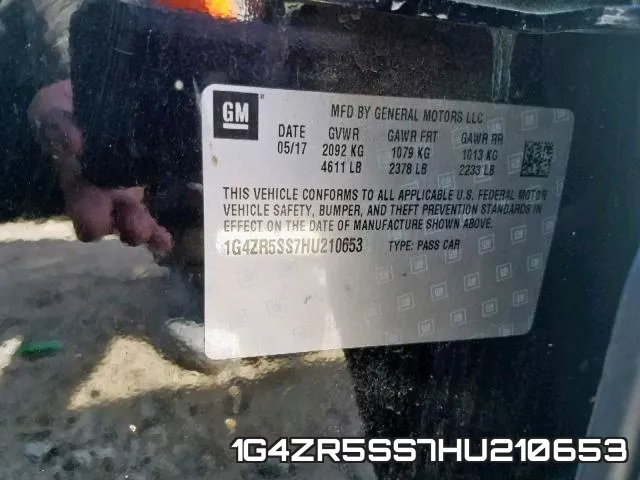 1G4ZR5SS7HU210653 фото 2