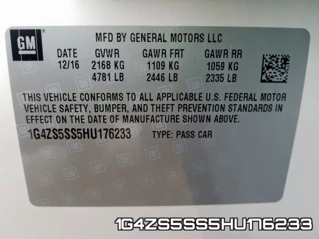 1G4ZS5SS5HU176233 фото 2