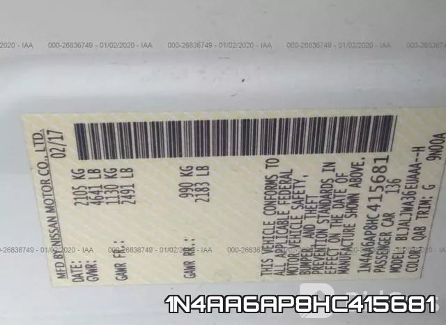 1N4AA6AP8HC415681 фото 10