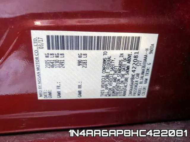 1N4AA6AP8HC422081 фото 2