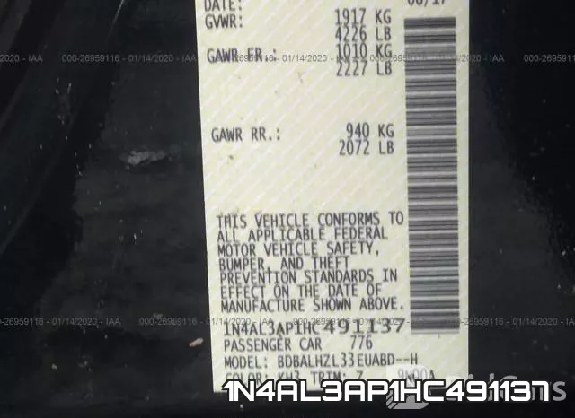 1N4AL3AP1HC491137 фото 10
