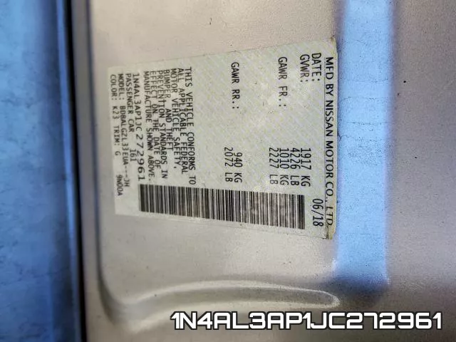 1N4AL3AP1JC272961 фото 2