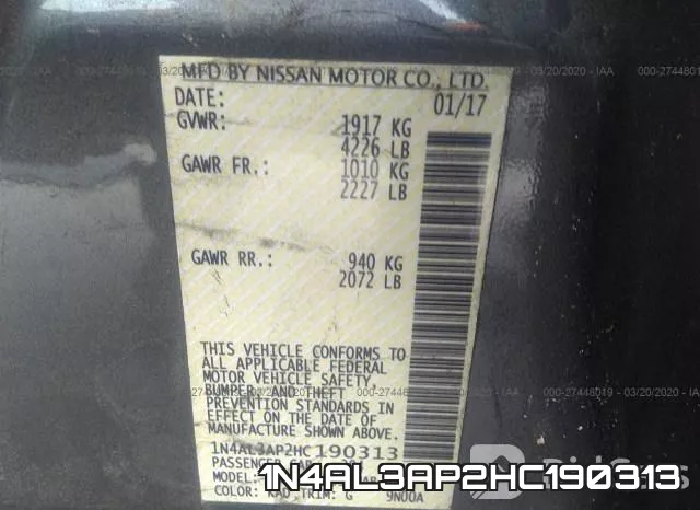 1N4AL3AP2HC190313 фото 10