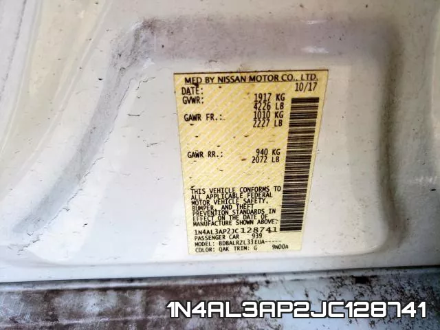 1N4AL3AP2JC128741 фото 2