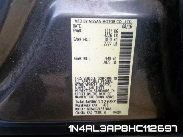 1N4AL3AP8HC112697 фото 2