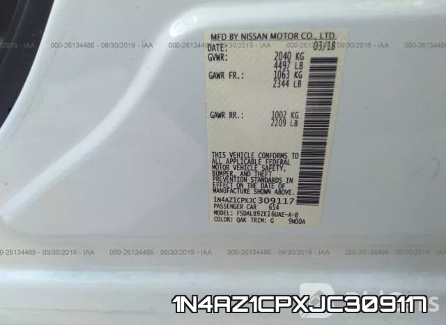 1N4AZ1CPXJC309117 фото 10