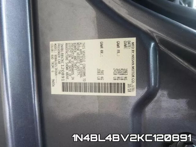 1N4BL4BV2KC120891 фото 2