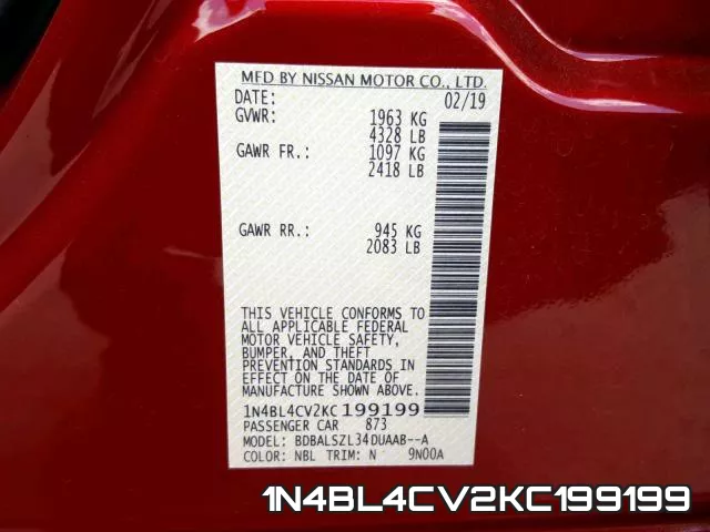 1N4BL4CV2KC199199 фото 2