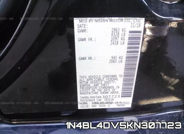 1N4BL4DV5KN307723 фото 10
