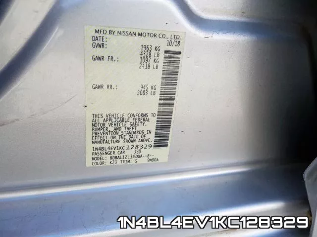1N4BL4EV1KC128329 фото 2