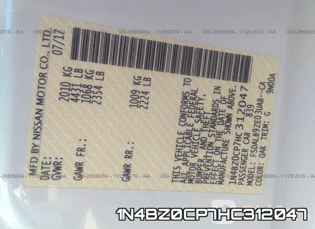 1N4BZ0CP7HC312047 фото 10