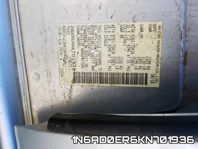 1N6AD0ER6KN701936 фото 2
