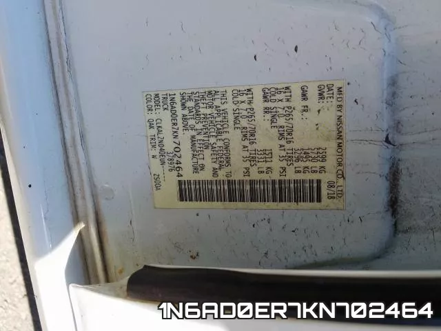 1N6AD0ER7KN702464 фото 2