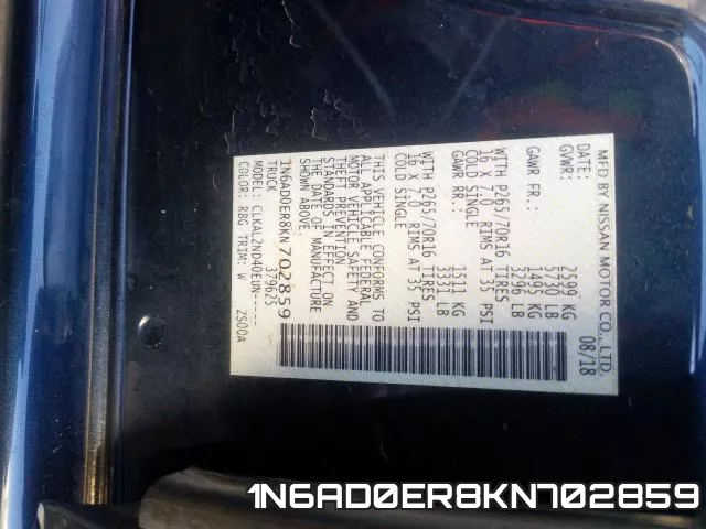 1N6AD0ER8KN702859 фото 2