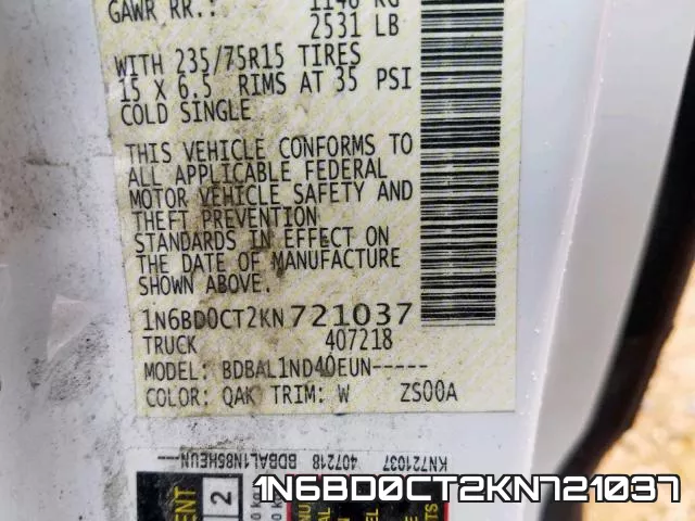 1N6BD0CT2KN721037 фото 2
