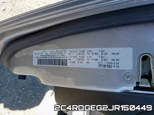 2C4RDGEG2JR150449 фото 2