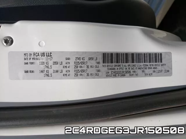 2C4RDGEG3JR150508 фото 2