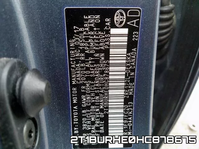 2T1BURHE0HC878675 фото 2
