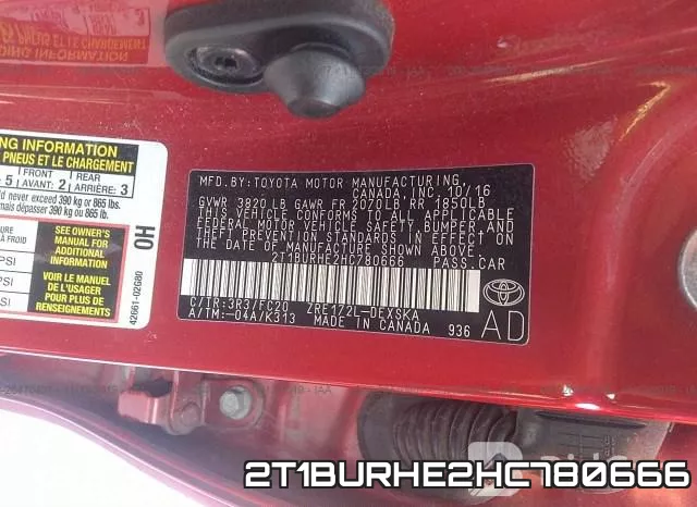 2T1BURHE2HC780666 фото 10