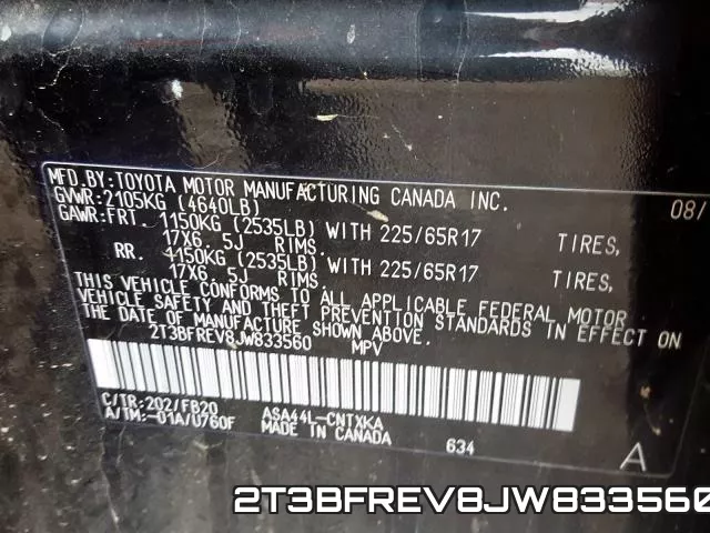 2T3BFREV8JW833560 фото 2