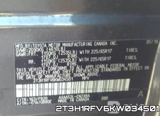 2T3H1RFV6KW034501 фото 10