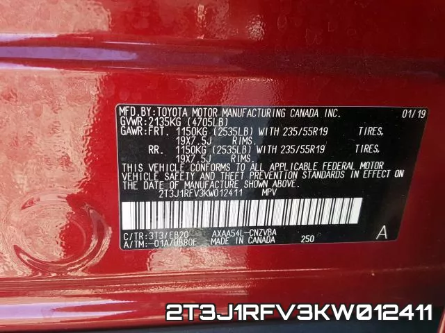 2T3J1RFV3KW012411 фото 2