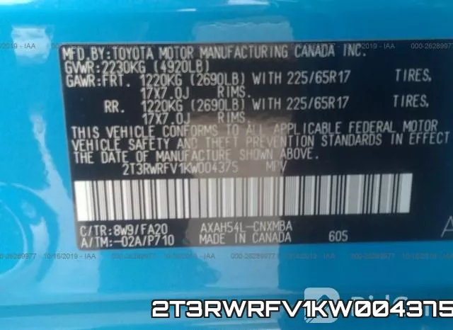 2T3RWRFV1KW004375 фото 10