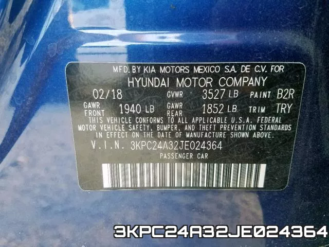 3KPC24A32JE024364 фото 2