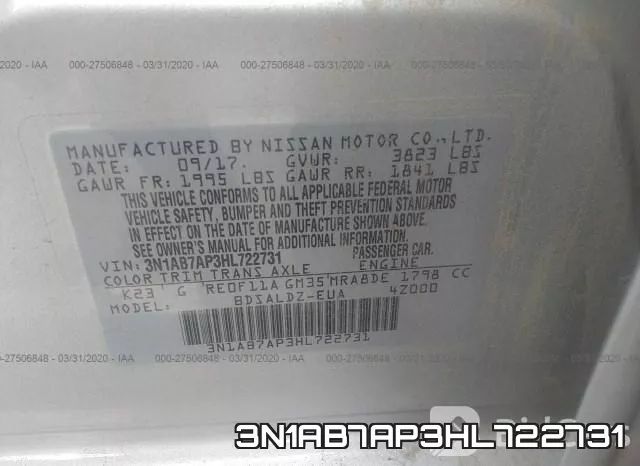 3N1AB7AP3HL722731 фото 10