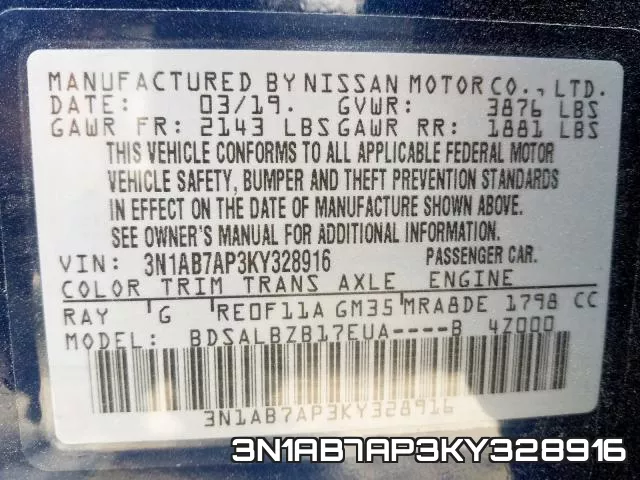 3N1AB7AP3KY328916 фото 2