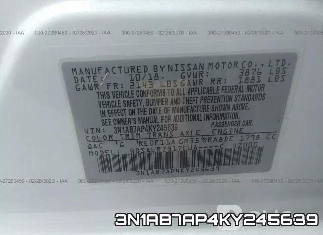 3N1AB7AP4KY245639 фото 10