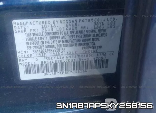 3N1AB7AP5KY258156 фото 10