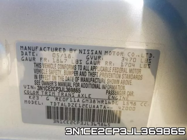 3N1CE2CP3JL369865 фото 2