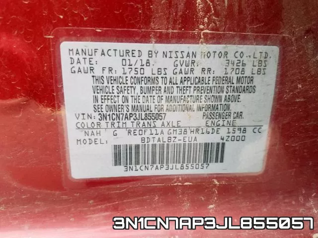 3N1CN7AP3JL855057 фото 2