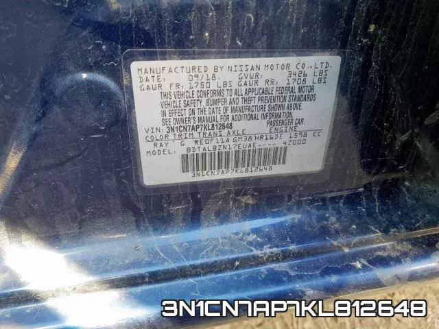 3N1CN7AP7KL812648 фото 2