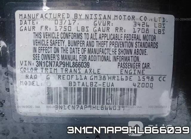 3N1CN7AP9HL866039 фото 10