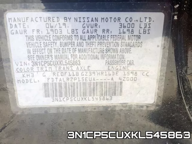 3N1CP5CUXKL545863 фото 2