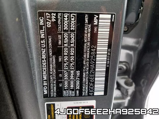 4JGDF6EE2HA925842 фото 2