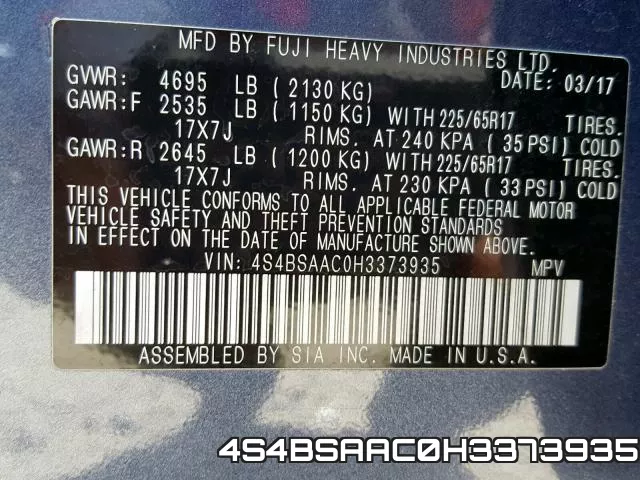 4S4BSAAC0H3373935 фото 2