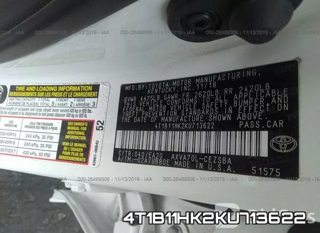 4T1B11HK2KU713622 фото 10