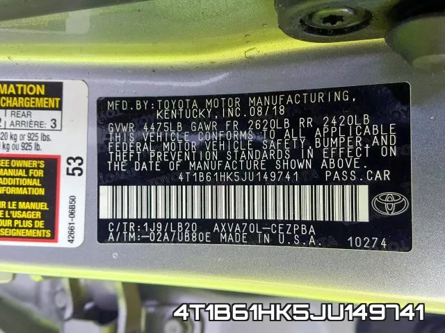 4T1B61HK5JU149741 фото 2