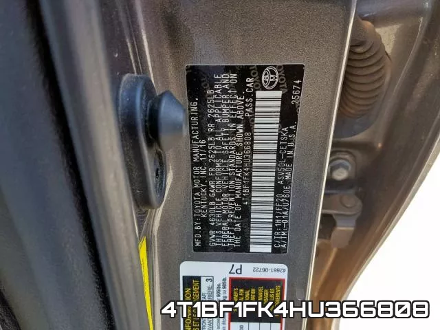 4T1BF1FK4HU366808 фото 2