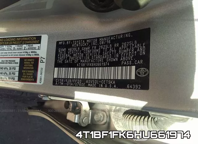 4T1BF1FK6HU661974 фото 10
